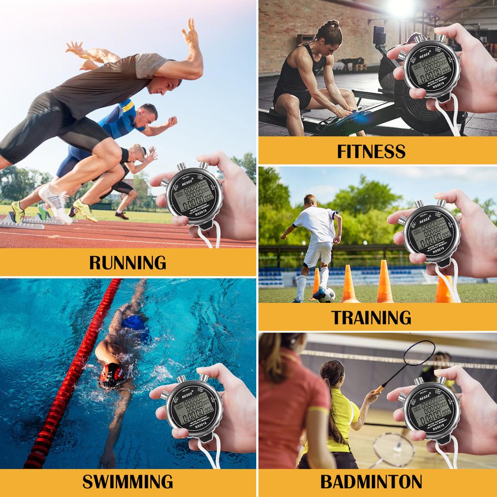 Digitale Stoppuhr für Leichtathletiktrainer, 1/100 Sekunde genaue Zeitmessung mit Countdown