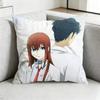 Steins GGate Anime Pillow Case Square DoubleSided Sofa Cushion Cover Bedroom Bedside Pillow Gift