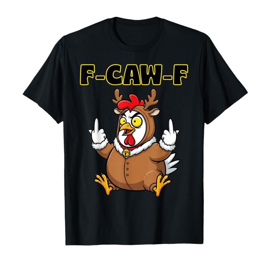 F-Caw-F Rooster, F CAW F Chicken Meme T-shirt For Men Women 100% Cotton T Shirts Short Sleeve Tops 0925-1 S