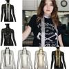 Women Glitter Sparkle-Metal Sequins Neck Tie Scarf Party Evening Long Thin Skinny Tie Shawls Neckerchief Necklace-Decor