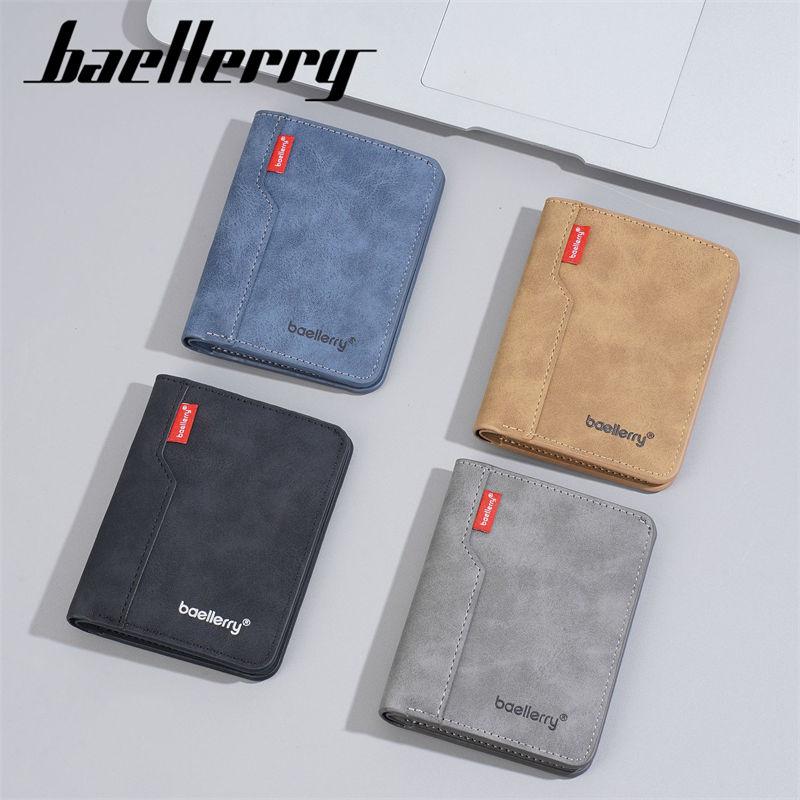 Baellerry Men Short Wallets Vintage Design Thin Bi-fold Wallet Business Card Holder Fashion Purse GZW