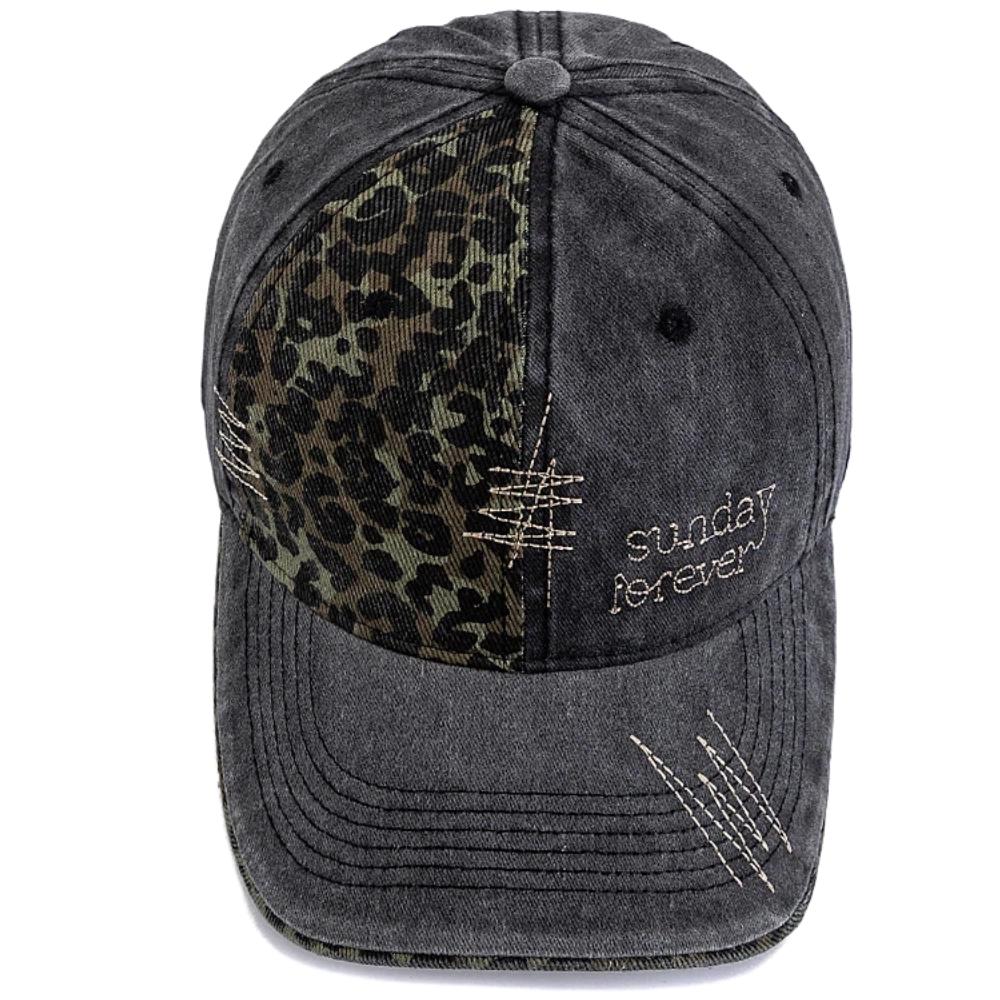 Ny Unisex Y2K Basebollkeps Mode Leopardfläck Tvättad Bomullshattar För Kvinnor Casual Boho Streetwear Stil Kvinnliga Trendiga Hattar Kepsar