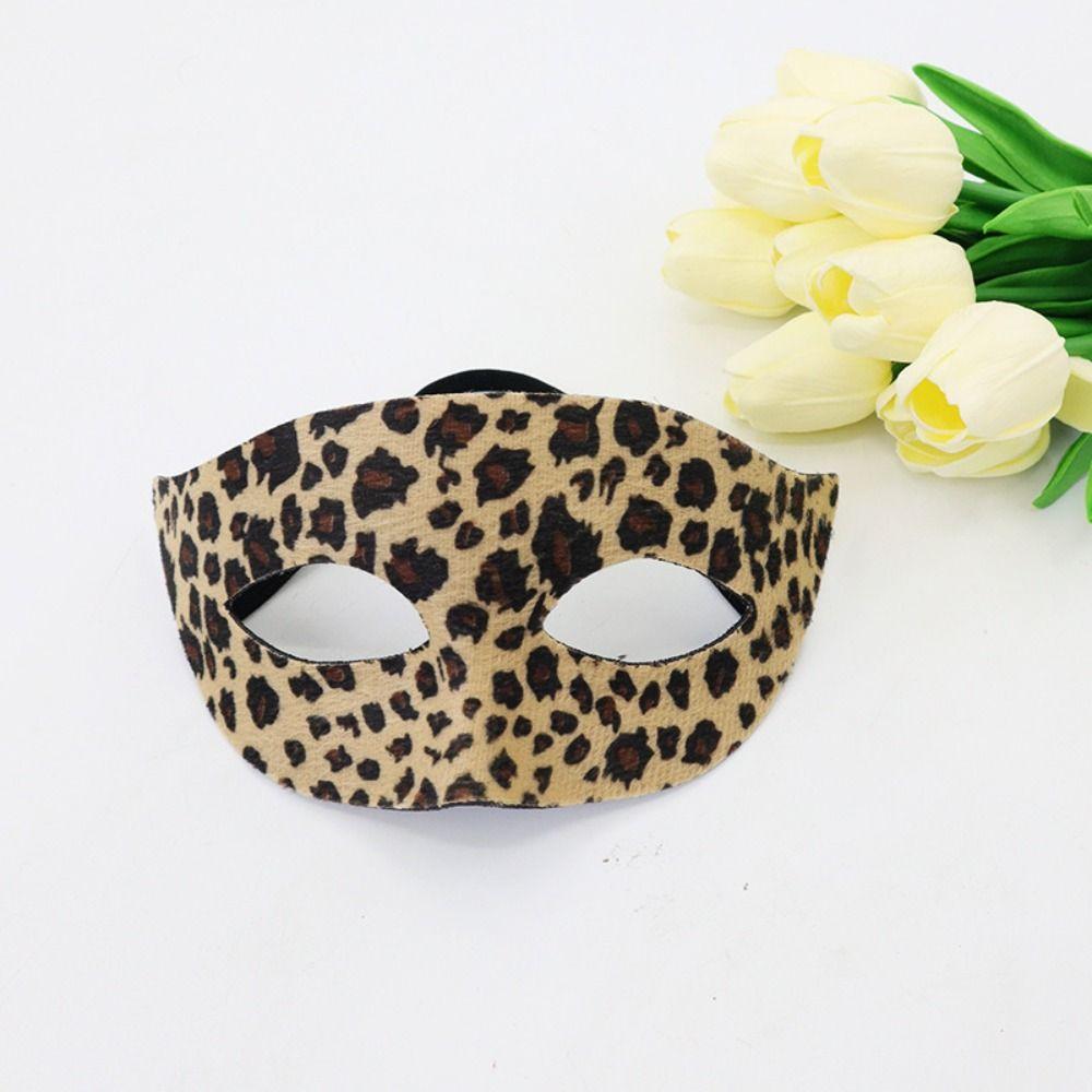 3 Stück/Set Kreatives Halloween-Masken-Stirnband-Set Leopard Halbgesichtsmaske Cosplay-Requisiten