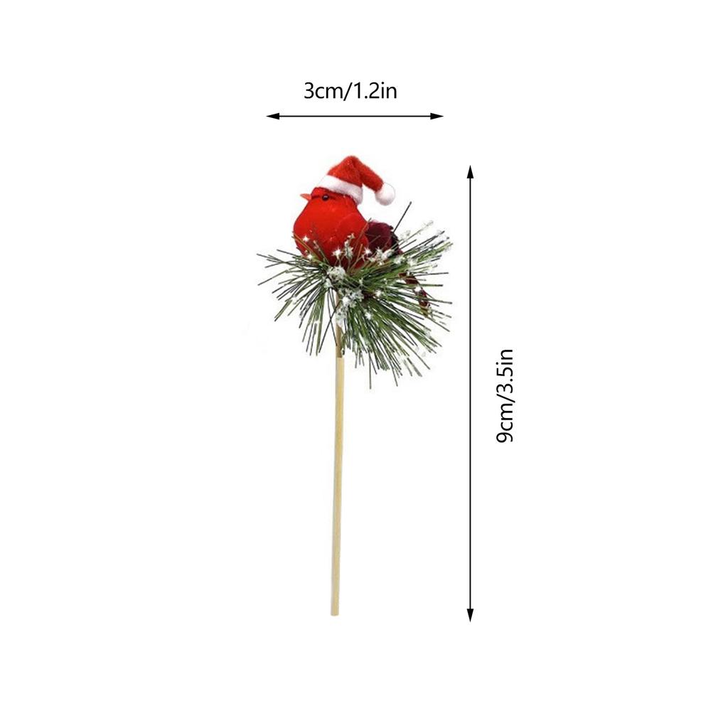6 Pcs Red Artificial Cardinal Birds Xmas Artificial Feathered Red Cardinal Birds Ornament