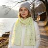 Feiertags-Accessoire Glitzernd Funkelnd Folien-Schneeflocken-Print Schal für Damen, Weihnachten Atmungsaktiv Kaltwetter-Thema Schal Wickel, Herbst Winter