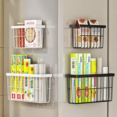 Multifunctional Kitchen Refrigerator Side Rack - Punch-Free Hanging Storage for Seasoning