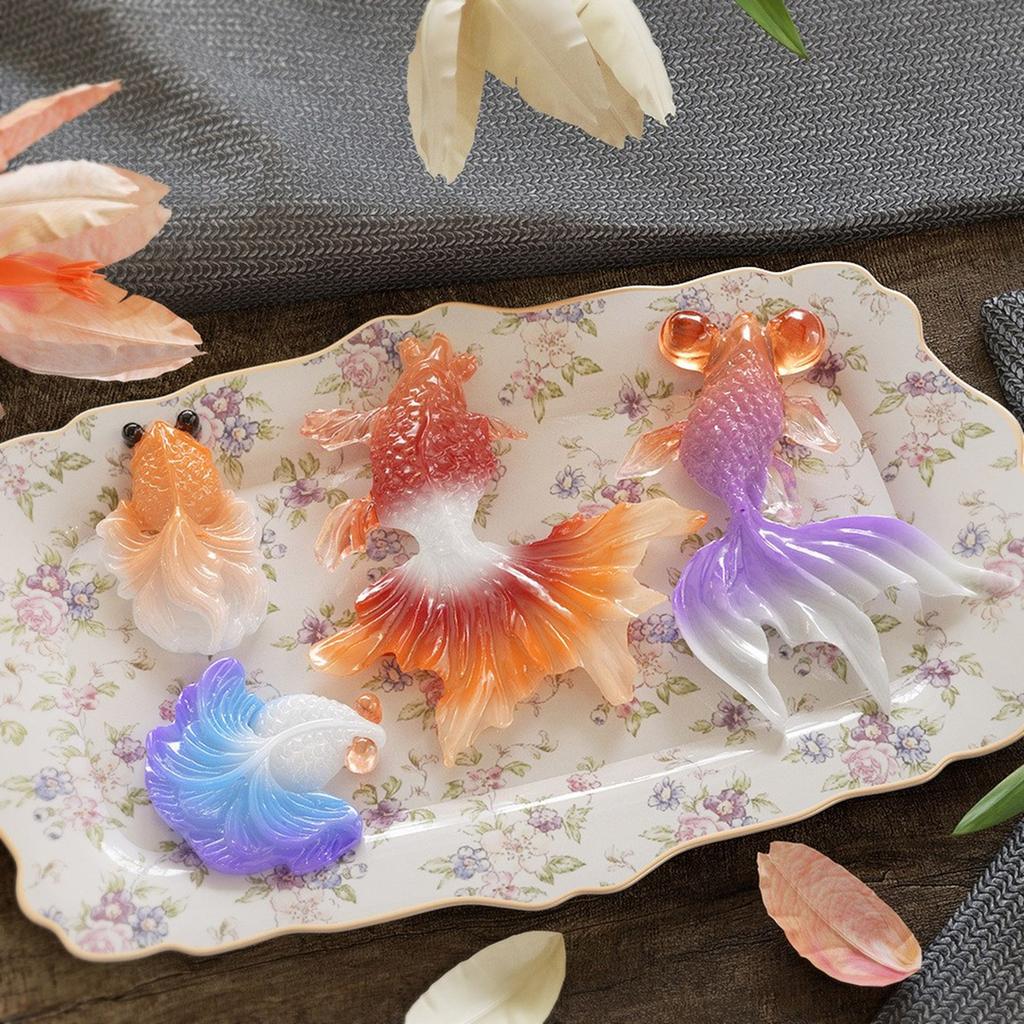 Koi Fish Keyring Mould Epoxy Resin Pendant Molds 3D Goldfish Silicone Moulds for Keychain Jewelry Making Supplies
