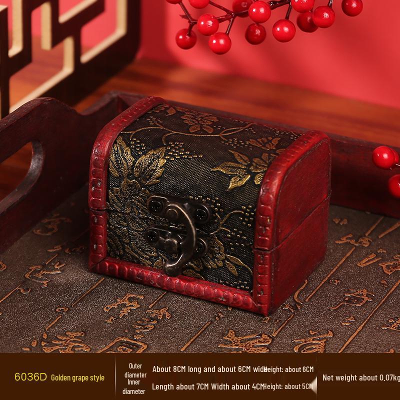 Caja de Joyería Antigua de Madera con Cerradura – Ideal para Anillos, Pulseras y Accesorios