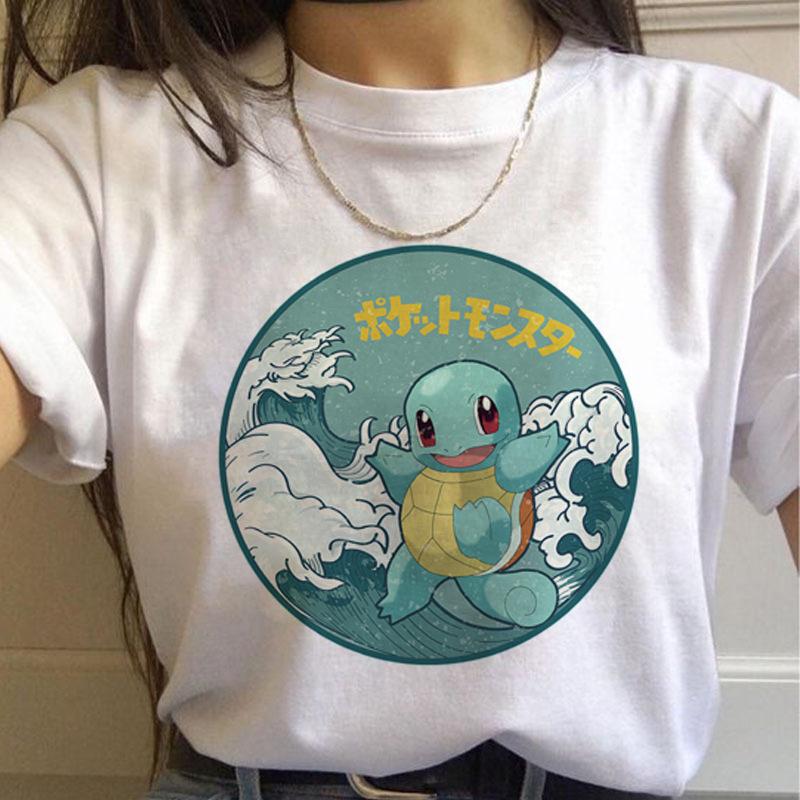 Pokemon T Shirts Women Kawaii Funny Cartoon Summer Tshirt Cute Print Tshirt Fashion Streetwear Top Tees FeUnisex Cotton S