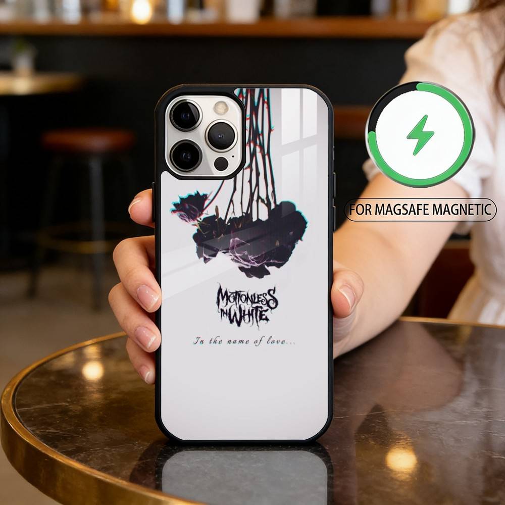 M-Motionless In White Magnetic For Magsafe Wireless Charging Phone Case For iPhone17,16,15,14,13,12,11 Plus,Pro Max