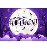1pc Horro Halloween Party Backdrop Night Moon Gothic Castle Pumpkin Bats Banner for Halloween Themed Party Background Decoration