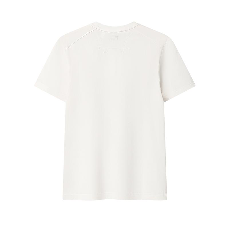 FILA White Cool Touch Korean Style Minimalist Solid Color T-Shirt Men Tops F61M623103FWT