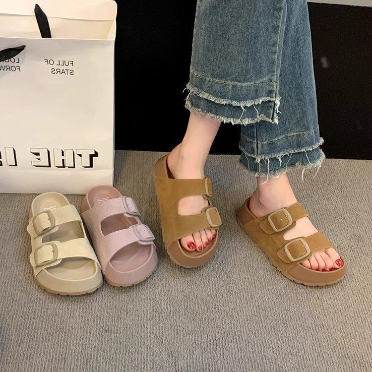 Retro-Style Fashionable Thick-Sole One-Strap Sandals