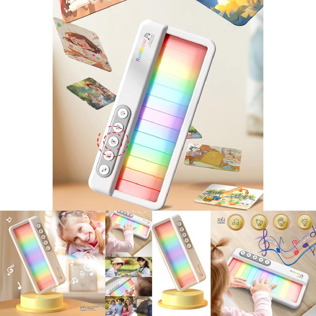Multifunctional Children's Electronic Piano With Rainbow Lights Colorful Music Box For Babies