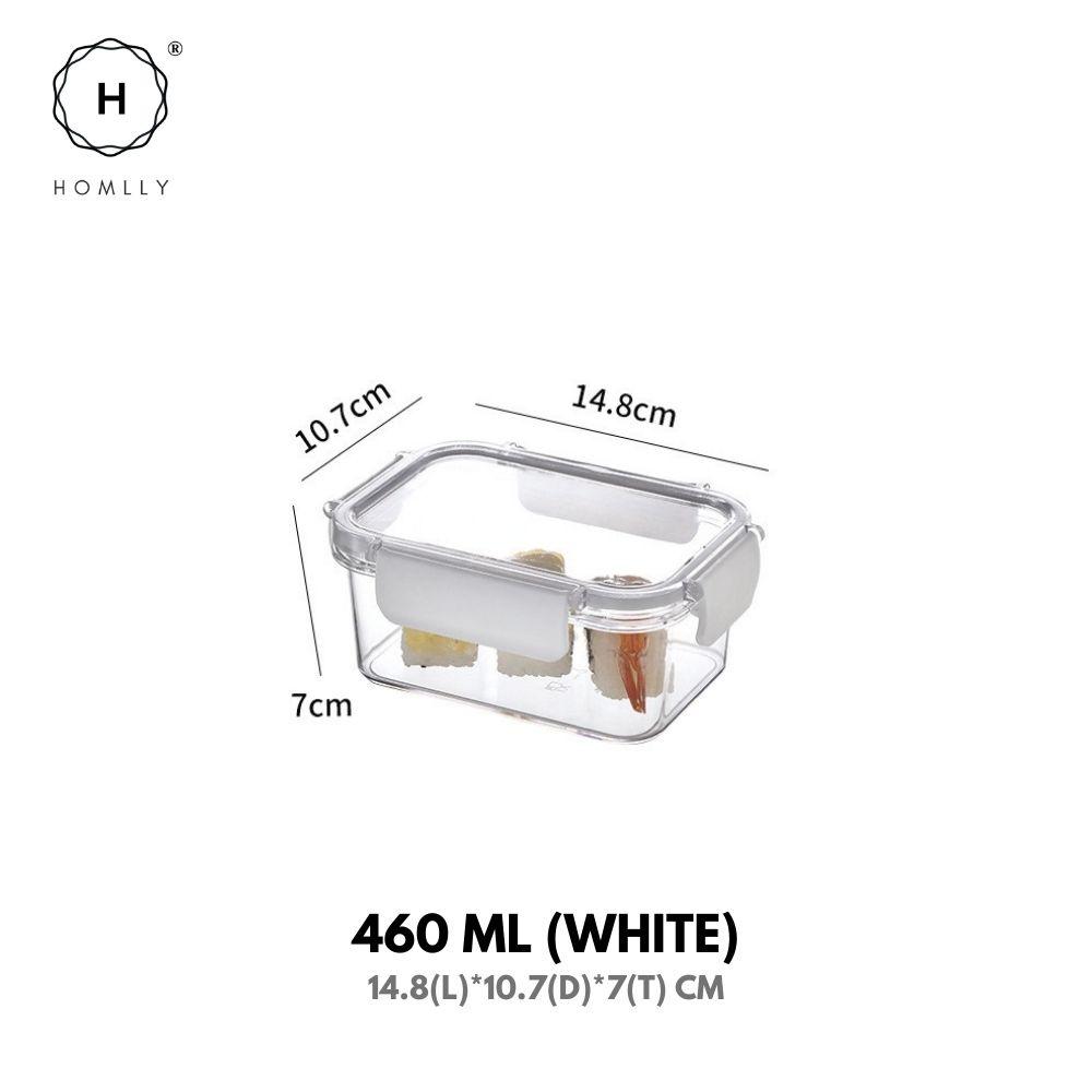 HOMLLY BPA-Free Air Tight Plastic Food Storage Container with Four-Latch Lid for Lunch, Meal Prep and Leftovers  ( X3 PCS)