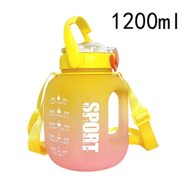 Straw Capacity Large Plastic Cup Portable Outdoor Sports Kettle Water Bottle