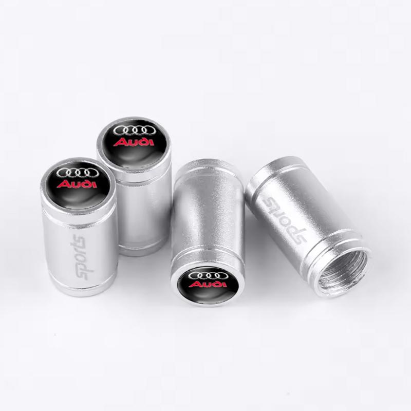 4Pcs S Sports Logo Car Wheel Tire Valve Caps Cover Accessories For Audi A6 C7 A7 Q3 Q5 Q7 S3 RS6 RS7 A1 A2 A3 A4 B8 8P B9 8V A5