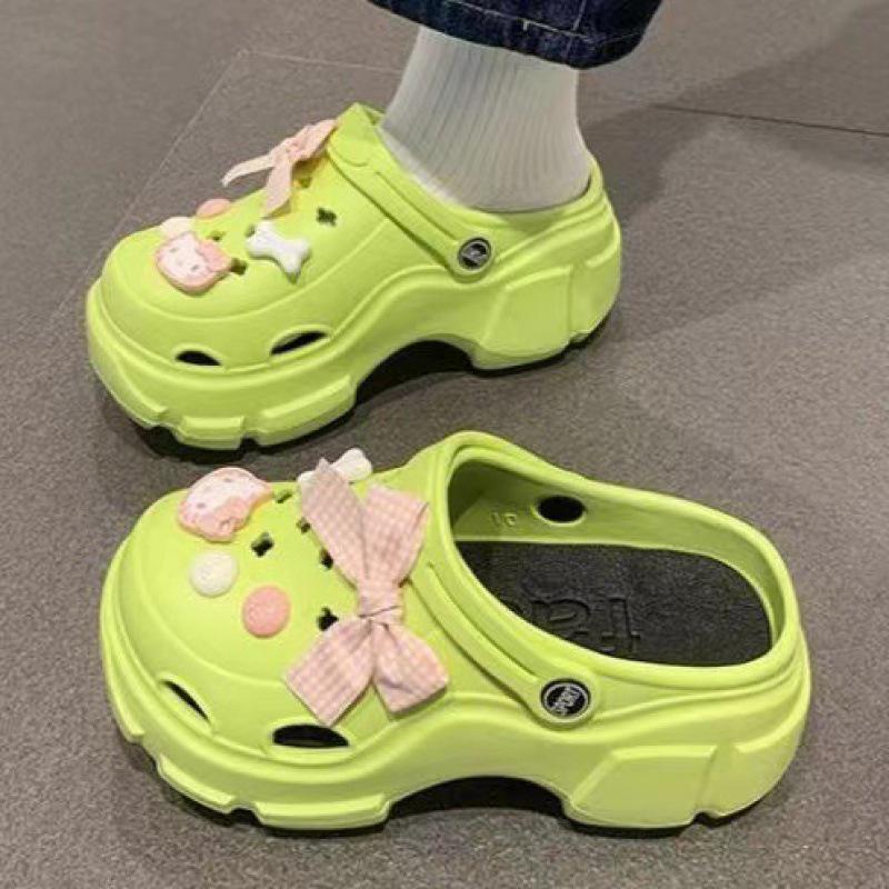 Sabotți cu talpă groasă pentru femei, care adaugă înălțime: Elegant, Antiderapant, Respirabil, Cu vârf închis pentru Exterior, Birou, Sală de operații sau pentru Purtare de vară.