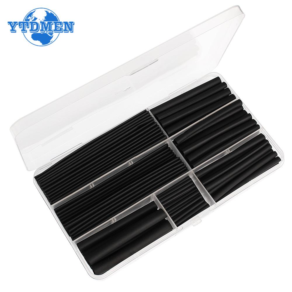 150pcs Black Heat Shrink Tube Kit Thermoresistant Tubing Shrink Wire Wrapping Electrical Connection Cable Insulation Sleeves