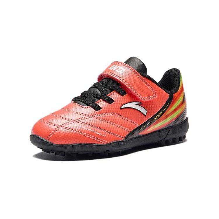 Anta Kids Non-Slip Shock Absorbing Lightweight Low-Top Soccer Shoes Kids sneaker Red Black A312429928-7