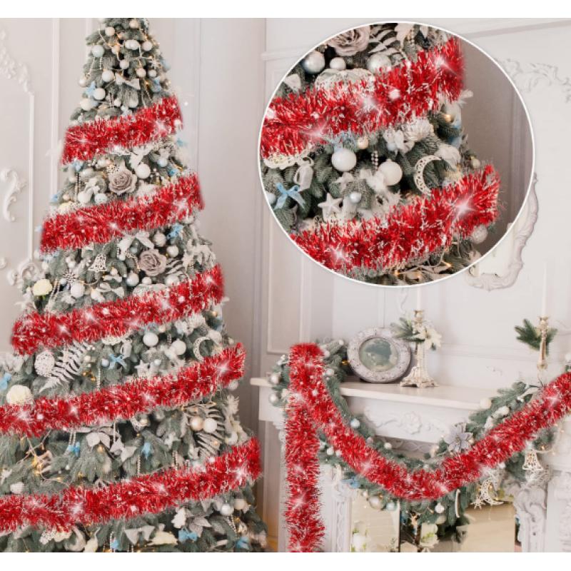 Strip Pet/pvc Christmas Tree Decoration Tops Pull Flower (filament Plus White Dot) 10m X 9cm