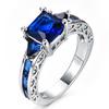 Luxury Female Crystal Pink Stone Ring Trendy Silver Color Engagement Wedding Jewelry