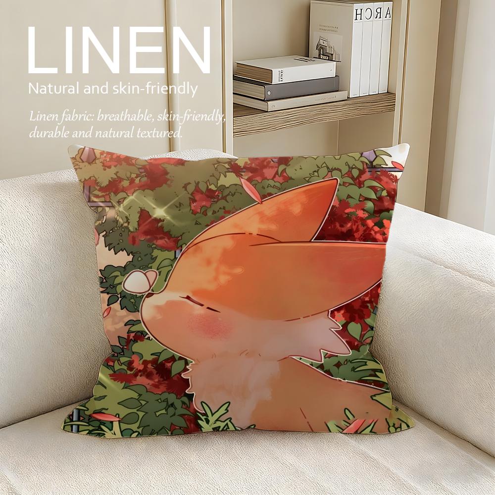 Cute Bokko Fox Cushion Cover Pillowcase Set Pcs x x Breathable Washable Sofa Cushion Cover