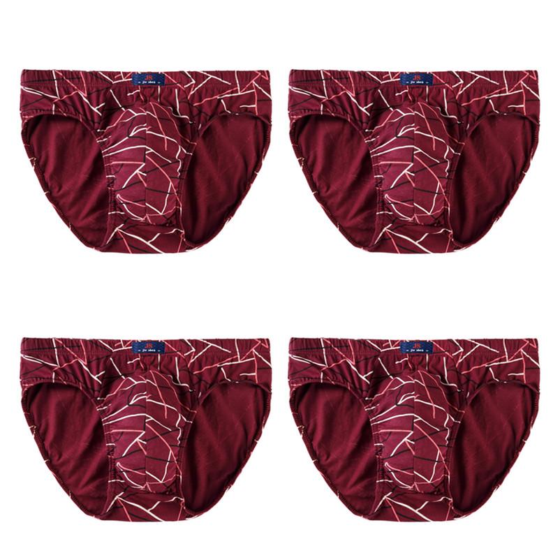 4 Pieces/Lot Men's Cotton Briefs Knickers Panties Mid-waist Underwear Man Big Size Underpants L XL 2XL 3XL 4XL 5XL 6XL 7XL