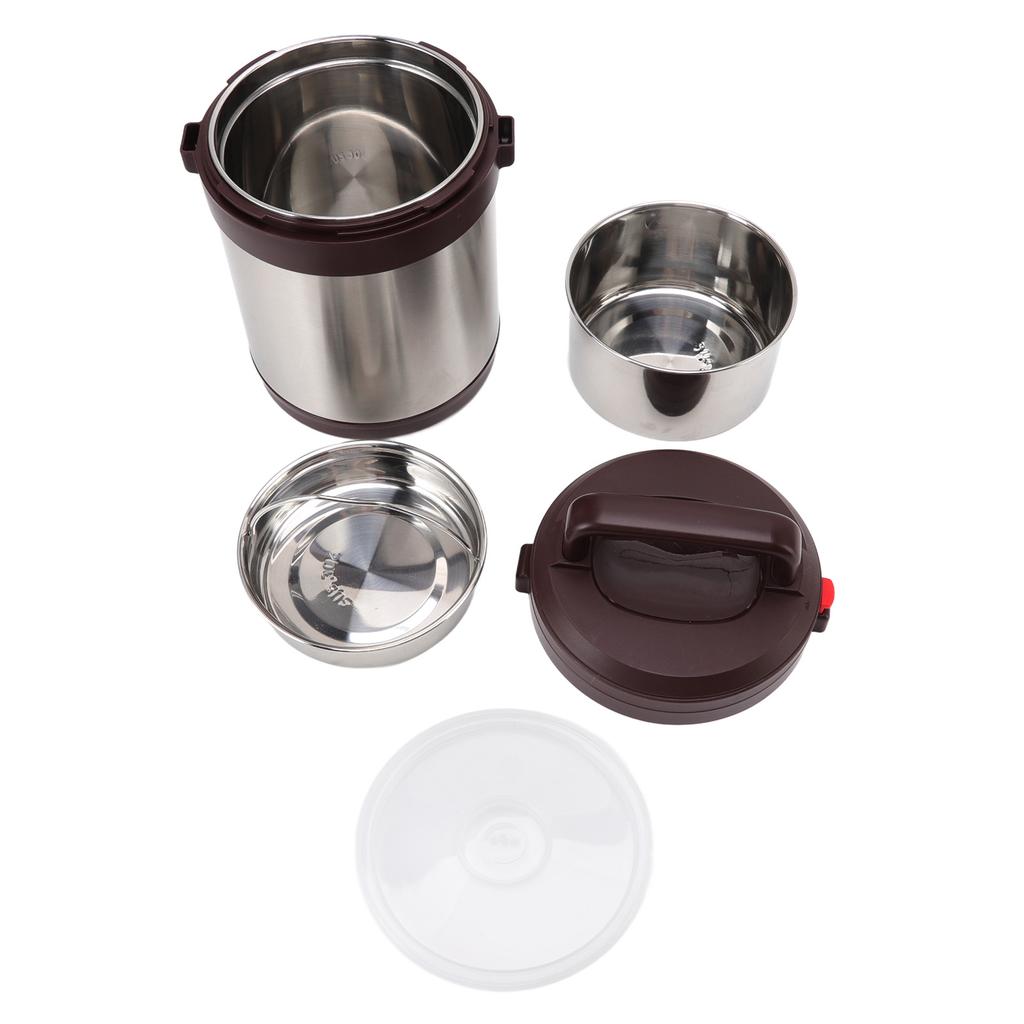 1.6L Speise-Thermobehälter 304 Edelstahl Drei Schichten Tragbar Isolierte Lunch Bento für Studenten