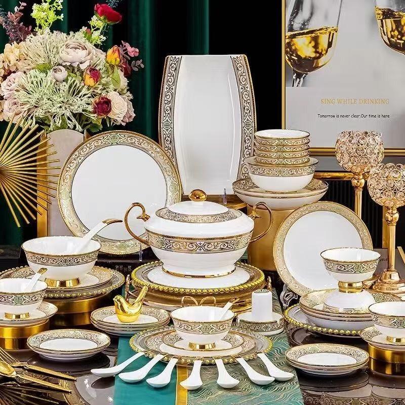 

Набір столового посуду з кістяного фарфору GuofenG Jingdezhen (38-частинний)