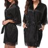 "European & American Plus Size Women's Sexy Ice Silk Nightgown