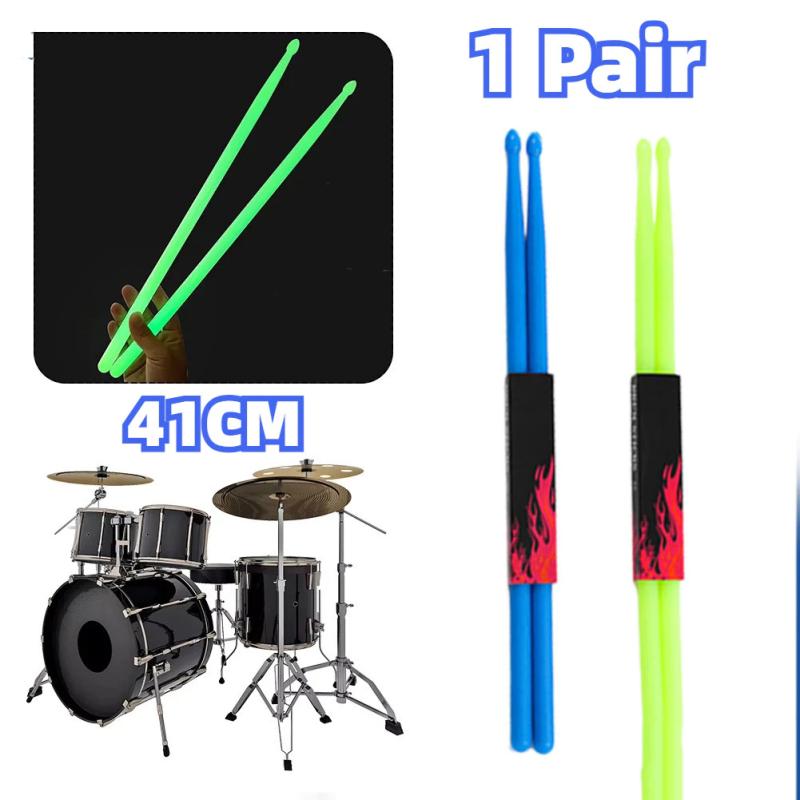 1 Paire Baguettes de Batterie Lumineuses Maillets de Batterie Jazz Scène Plastique Coloré Baguettes Lumineuses Cadeau pour Batteurs Débutants Fournitures de Fête