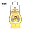 Xmas Window Ornament Christmas Lantern Night Light, Retro Santa/Snowman/Tree Handheld Oil Lamp with Festive Party Decoration Warm LED, Cute
