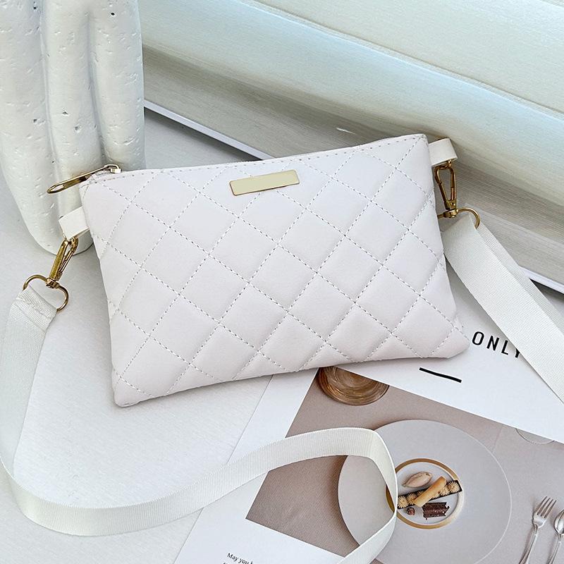 Geantă Mini Crossbody Casual pentru Femei - Design Versatil cu Grilaj Diamant Brodat pentru Telefon