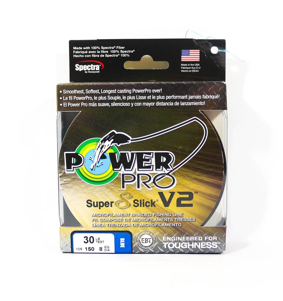 POWER PRO Super 8 Slick Version 2 Spectra Line 30lb by 150yds Blue (8165)