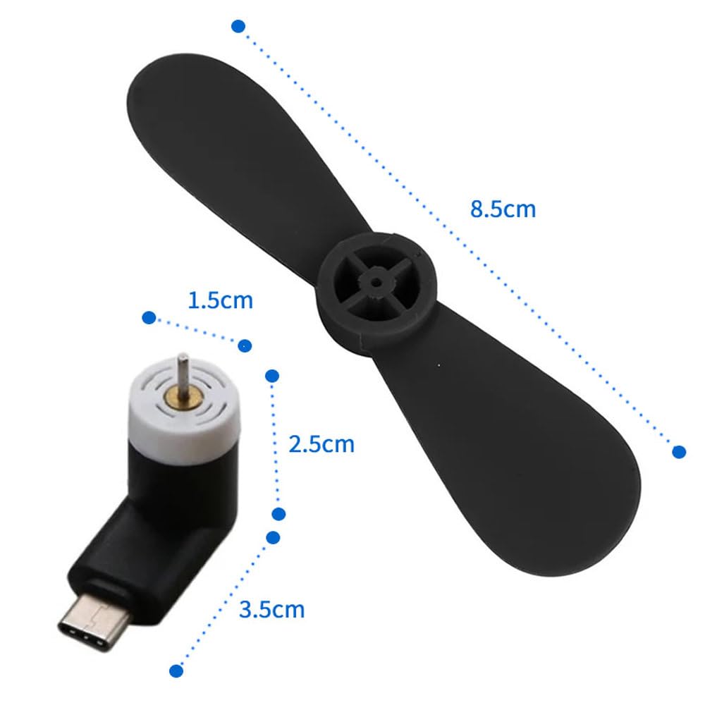 SNNYYY Portable Propeller Fan for Turns Your Smartphone Into a Mini 1 Black 1 White USB-C Smartphones, Fan, Fan, Portable, & (TPCFAN02S-WHBK-SNY)