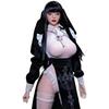AIEK Scale Figure Super Flexible Seamless Bizarre Body Scene Prop Movable Older Black Hair Set 1/6 + Base, Saint/Nun, Eyes, Big-Breasted Sister,