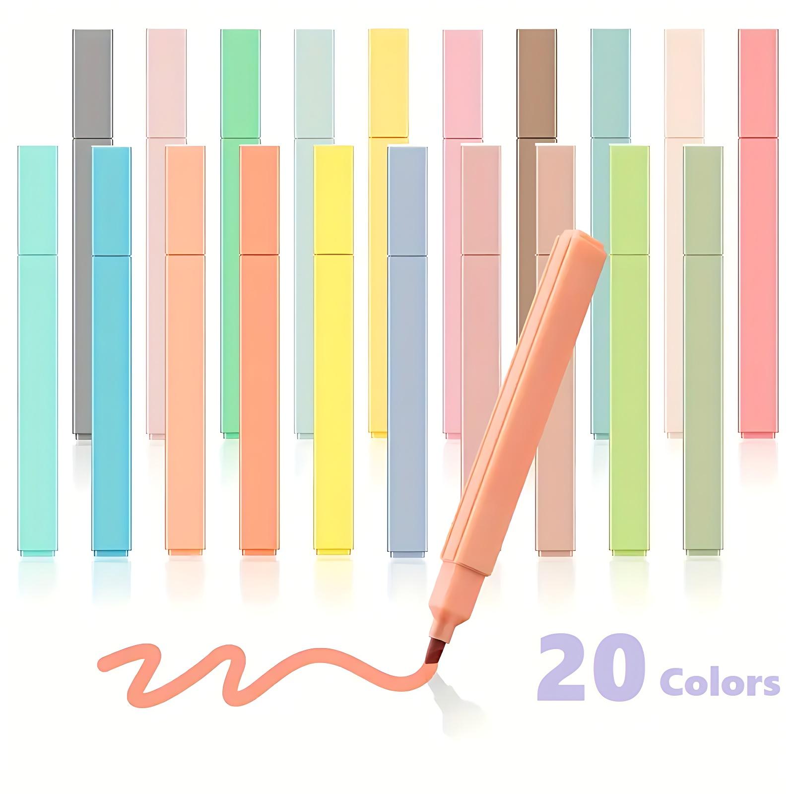 

Aesthetic Highlighters Set 20 Colors, Chisel Tip No Bleed Assorted Color Markers for Students Journal Diary Planner 20pcs