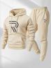 European Casual Unisex Hoodie and Sports Suit with Printed Design