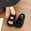 Height Increase Comfortable and Thin One-word Drag Thick-soled Velcro Cool Slippers Women's Summer Wear New Casual Sandals