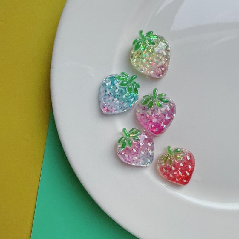 Strawberry Hair Clip Hair Cord Grab Clip Cream Glue DIY Patch Resin Accessories