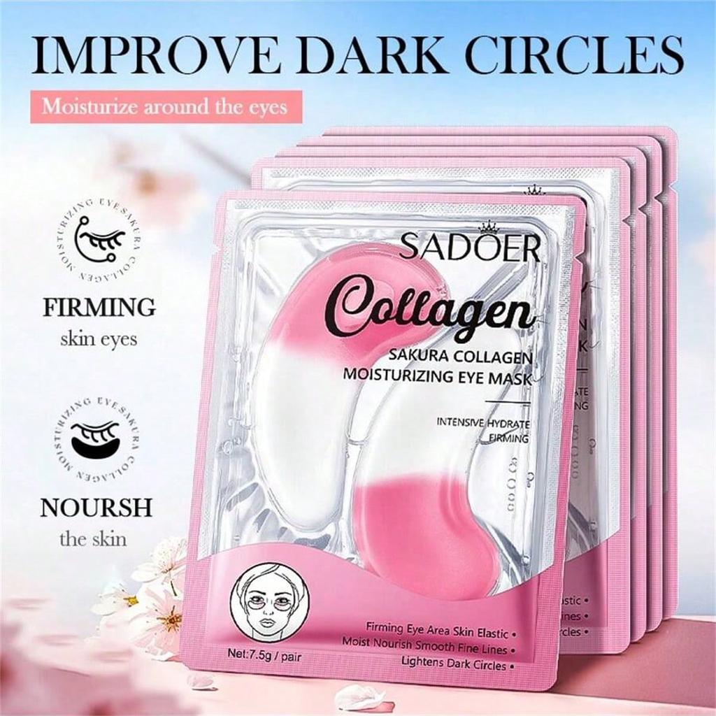 Cherry Blossom Collagen Eye Mask - Moisturizes The Eye Area Skin, Eliminates Eye Bags and Dark Circles, and Provides Eye Care