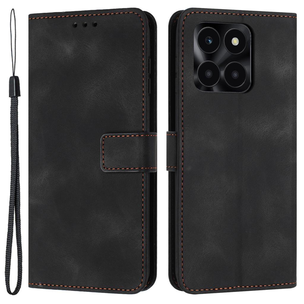 Wallet Case for Honor X6c 4G/X6b 4G/X6a 4G/X5b/X5b Plus Solid Color Leather Protective Phone Cover