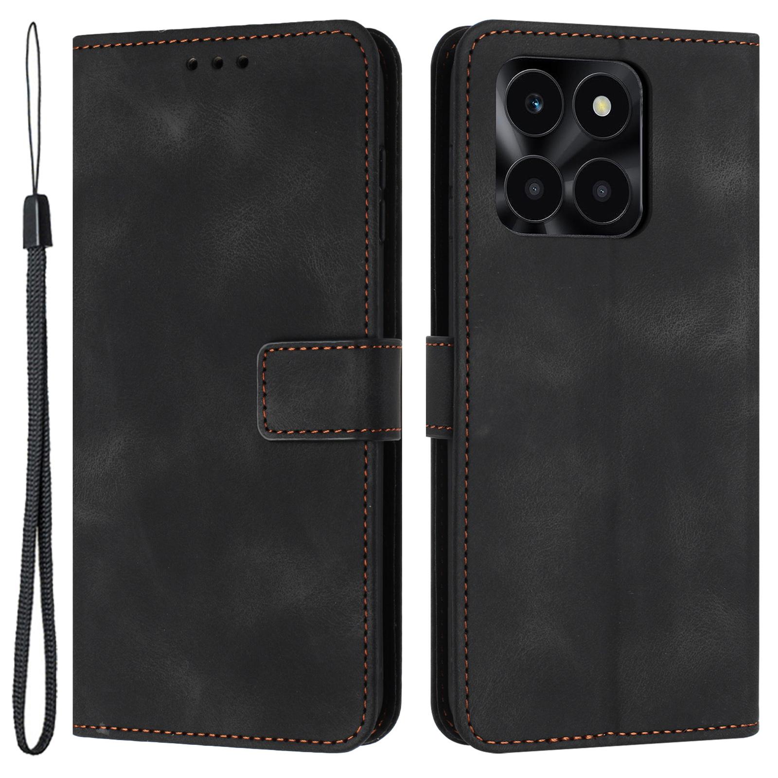 

Wallet Case for Honor X6c 4G/X6b 4G/X6a 4G/X5b/X5b Plus Solid Color Leather Protective Phone Cover