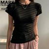 Women's Cropped Round Neck Short Sleeve T-shirt