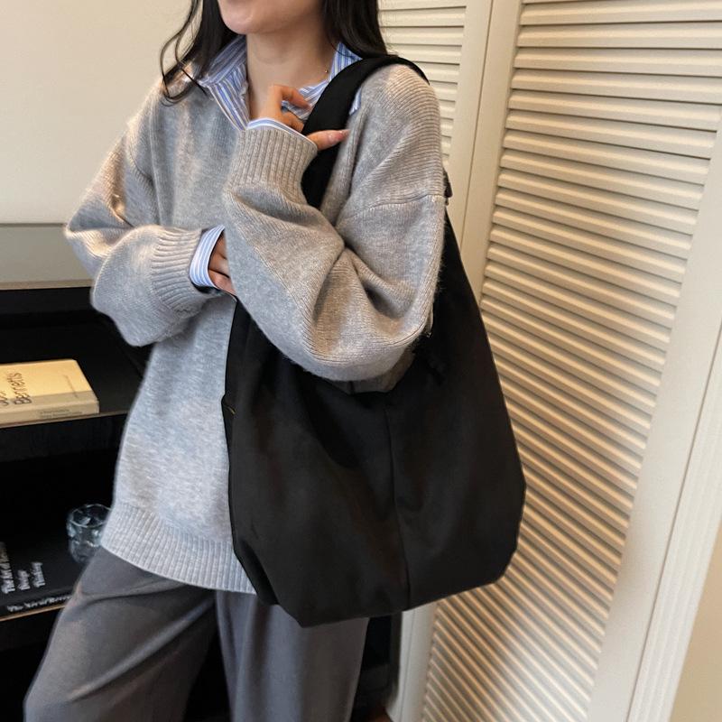 Vintage Large Capacity Women's Tote Bag - Autumn/Winter Minimalist Handbag, Versatile High-End Korean Shoulder Bag