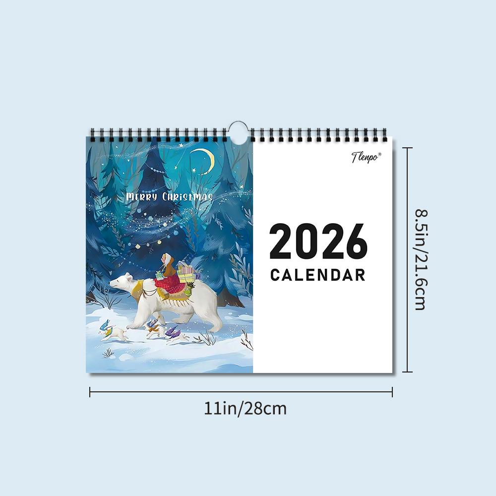

1 шт. 2026 Календарь-сказка с ручной иллюстрацией, 12 уникальных дизайнов, идеальный подарок на дни рождения, Рождество, Новый год