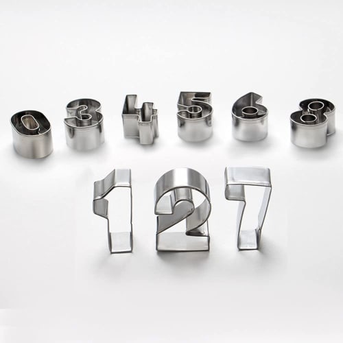 ShengHai Number Cutter Set of 9, Stainless Steel Cookie Cutter for Character Bento, Baking, and Cookie Cutter Making