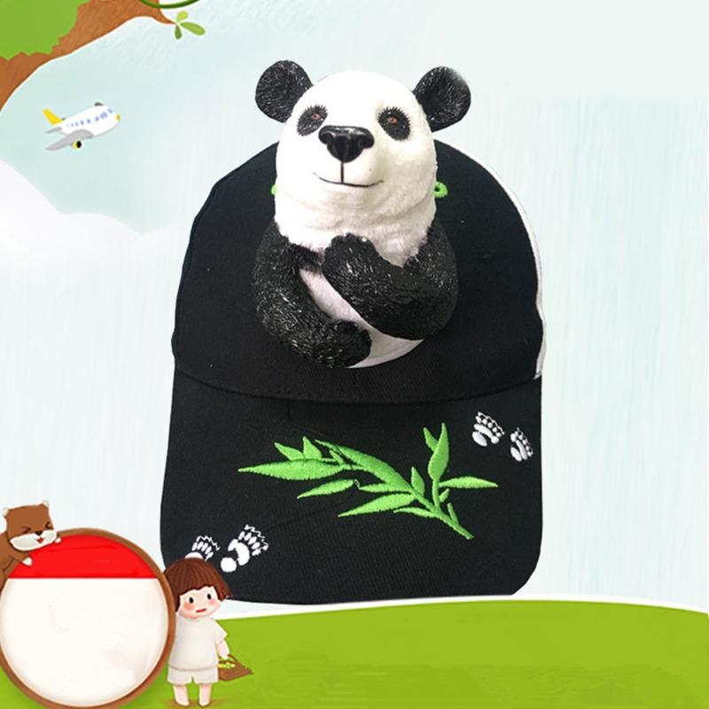 3D Panda Baseball Hat for Adult Children Adjustable Cartoon Designs for Outdoor Activity Travel and Family Gathering Use