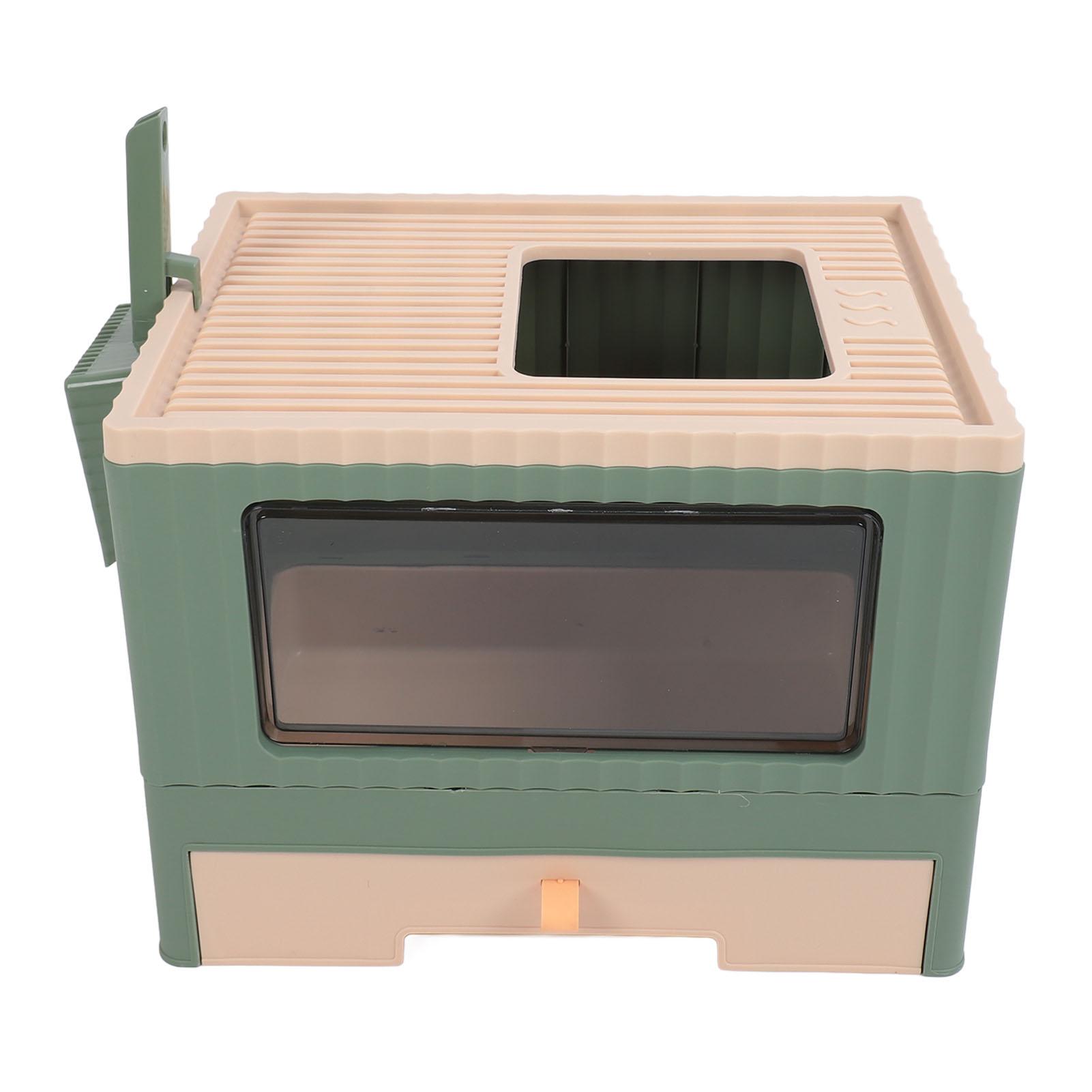 Enclosed Litter Box Enclosed Litter Box Foldable Top Entry Drawer Type Prevent Splashing Cat Toilet Box for Adult Cat Kitten